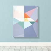幾何形状モダンアカラフル包まれたートカンバ キャンバスプリント (インサイチュ (ウッドフロア))