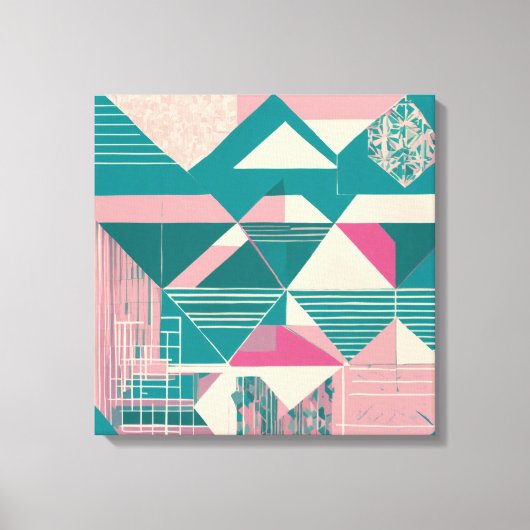 幾何形状モダンアカラフル包まれたートカンバ キャンバスプリント (正面)