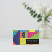 幾何形状円ドットのグラデーションの混合 名刺 (スタンド正面)