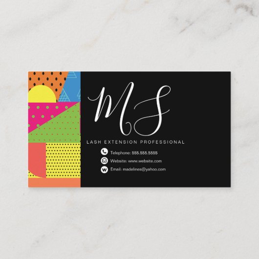 幾何形状円ドットのグラデーションの混合 名刺 (裏面)