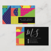 幾何形状円ドットのグラデーションの混合 名刺 (正面/裏面)