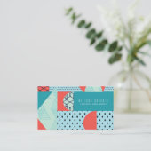 幾何形状円ドットのグラデーションの混合 名刺 (スタンド正面)