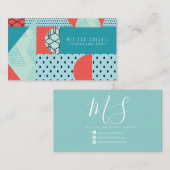 幾何形状円ドットのグラデーションの混合 名刺 (正面/裏面)