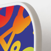 幾何形状抽象芸術アートパープル背景 ピックルボールラケット (左詳細)