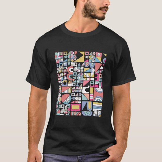 幾何形状抽象芸術アートワークパタークールンNov Tシャツ (正面)