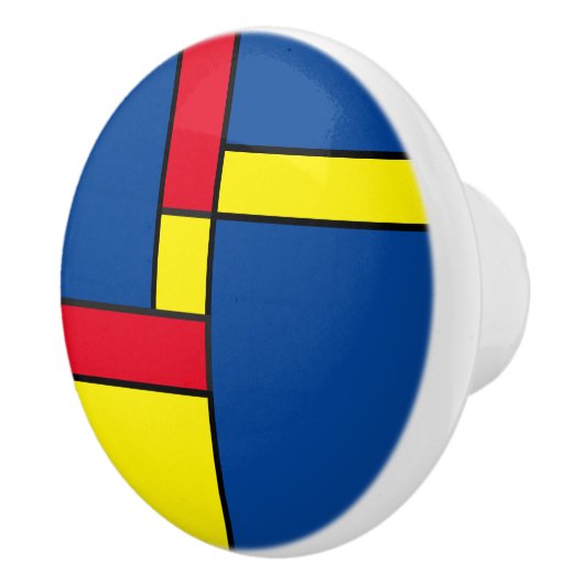 幾何形状抽象芸術モダンアートパターン セラミックノブ (右)