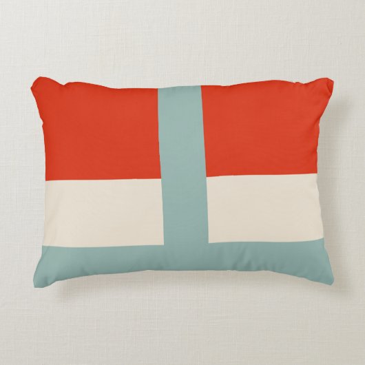 幾何形状抽象芸術赤い灰色 アクセントクッション (正面)