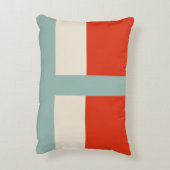 幾何形状抽象芸術赤い灰色 アクセントクッション (裏面(縦))