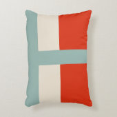 幾何形状抽象芸術赤い灰色 アクセントクッション (正面(垂直))