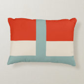 幾何形状抽象芸術赤い灰色 アクセントクッション (裏面)