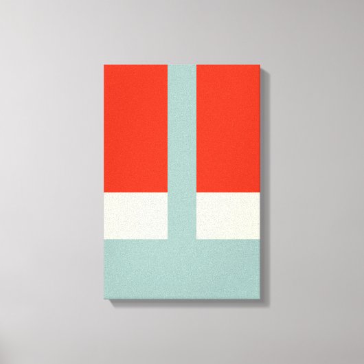 幾何形状抽象芸術赤い灰色 キャンバスプリント (正面)