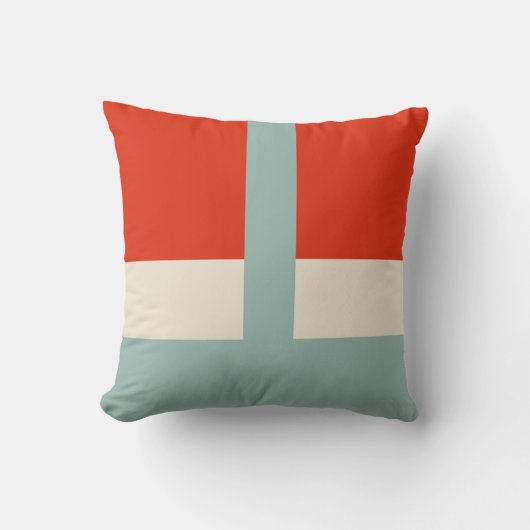 幾何形状抽象芸術赤い灰色 クッション (正面)