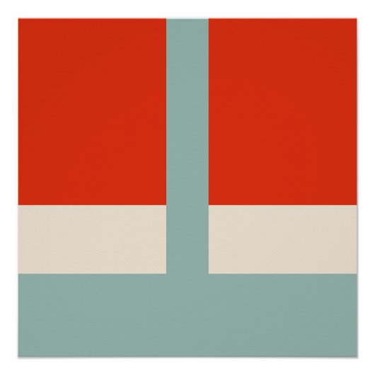 幾何形状抽象芸術赤い灰色 ポスター (正面)