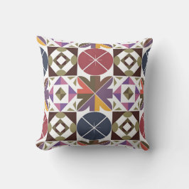 幾何形状違う付きパターン クッション