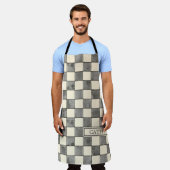 幾何形状 エプロン (着用した状態)