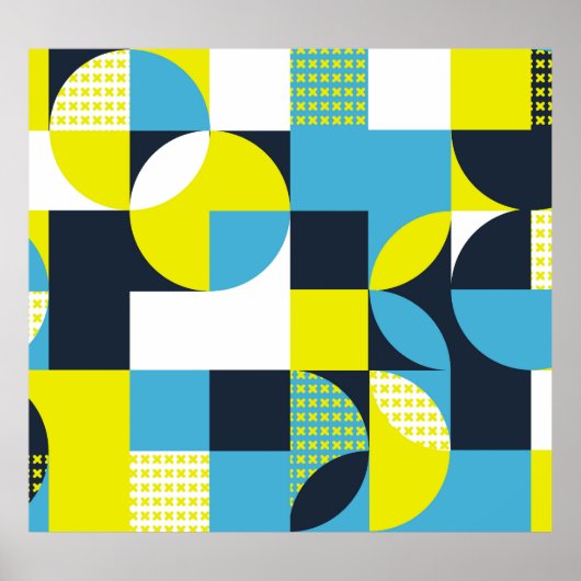 幾何形状、カラフル抽象芸術背景。 ポスター (正面)