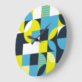 幾何形状、カラフル抽象芸術背景。 ラージ壁時計 (傾斜)