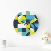 幾何形状、カラフル抽象芸術背景。 ラージ壁時計 (ホーム)