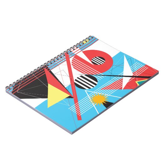 幾何数々のオブジェクトの抽象芸術色の背景 ノートブック (左側)