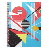 幾何数々のオブジェクトの抽象芸術色の背景 ノートブック (正面)