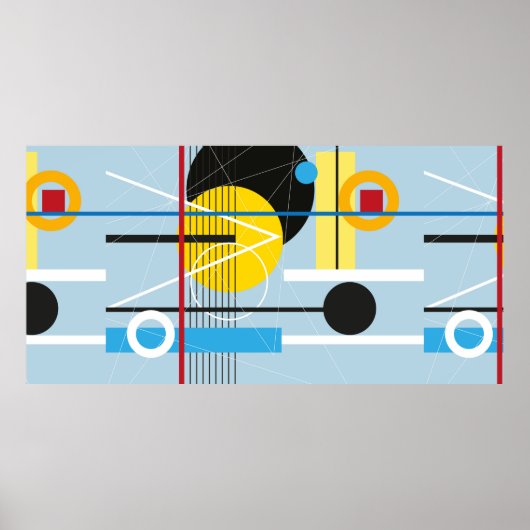 幾何数々のオブジェクトの抽象芸術色の背景 ポスター (正面)