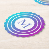 幾何数々のモノグラムの色グラディエント ペーパーコースター (アングル)
