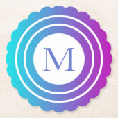 幾何数々のモノグラムの色グラディエント ペーパーコースター (正面)