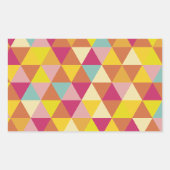 幾何数々の図形のポリゴン色の三角形 長方形シール (正面)