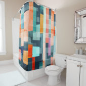 幾何数々の色のストライプトレンディー、パターン。 シャワーカーテン (インサイチュ)