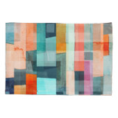 幾何数々の色のストライプトレンディー、パターン。 枕カバー (裏面)