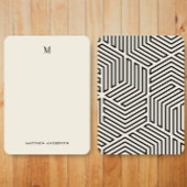 幾何文モダン形モノグラム文房具 ノートカード