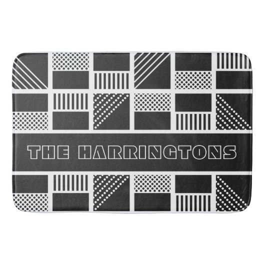 幾何方形カスタムモノグラムバスマット バスマット (正面)
