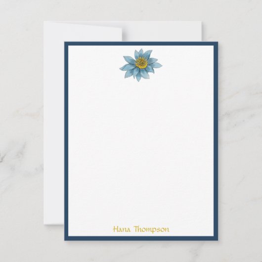 幾何日本のユリ花模様モノグラム ノートカード (正面)