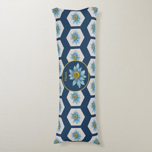 幾何日本のユリ花模様モノグラム ボディピロー (正面縦)