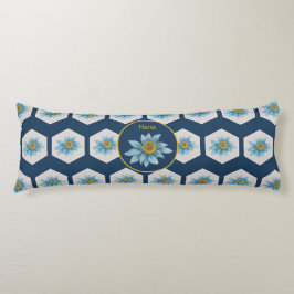 幾何日本のユリ花模様モノグラム ボディピロー