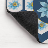 幾何日本のユリ花模様モノグラム マウスパッド (コーナー)