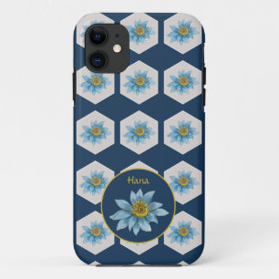 幾何日本のユリ花模様モノグラム iPhone 11 ケース