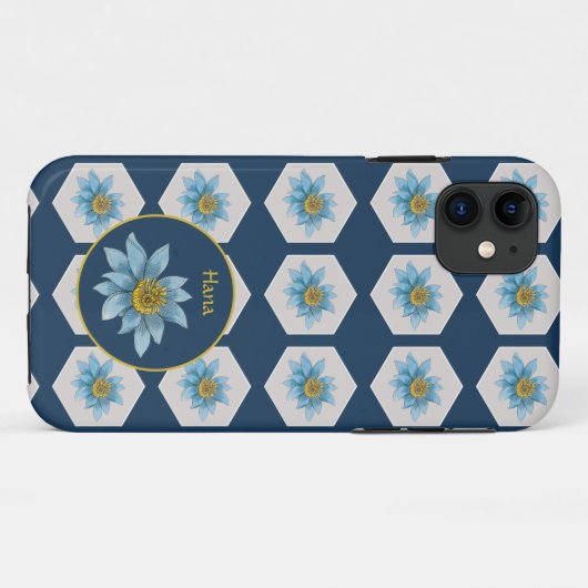 幾何日本のユリ花模様モノグラム Case-Mate iPhoneケース (裏面(横))