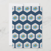 幾何日本の百合花の誕生日パーティー 招待状 (裏面)