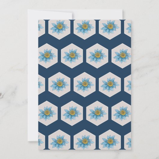 幾何日本の百合花の誕生日パーティー 招待状 (裏面)