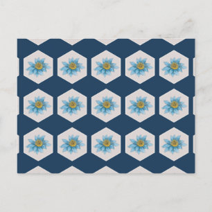 幾何日本の百合花柄 シーズンポストカード