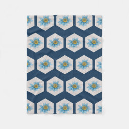 幾何日本の百合花柄 フリースブランケット