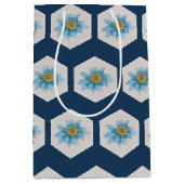 幾何日本の百合花柄 ミディアムペーパーバッグ (正面)