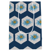 幾何日本の百合花柄 ミディアムペーパーバッグ (裏面)