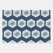 幾何日本の百合花柄 ラッピングペーパーシート (正面2)