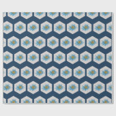 幾何日本の百合花柄 ラッピングペーパー (フラット)