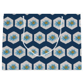 幾何日本の百合花柄 ラージペーパーバッグ (正面)