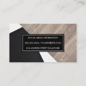 幾何木フェイク革の波色ブロック 名刺 (裏面)