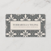 幾何木炭グレー白黒タイリングタイラー 名刺 (正面)