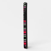 幾何格子状の緑色の赤い黒いストライプ Case-Mate iPhoneケース (裏面/左)